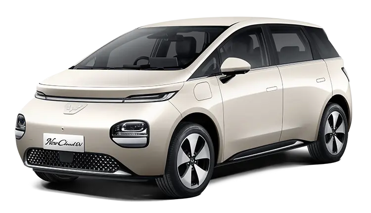 Wuling New Cloud EV warna Milk Tea di area dealer