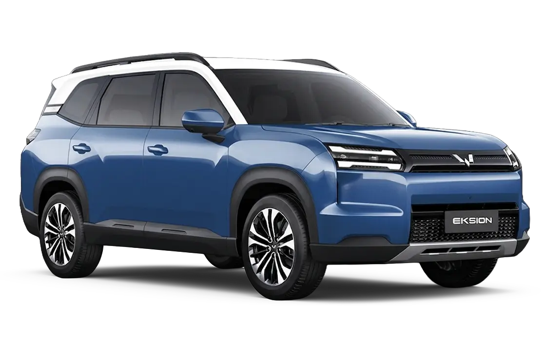 Wuling Eksion biru, SUV dengan panoramic sunroof elektrik