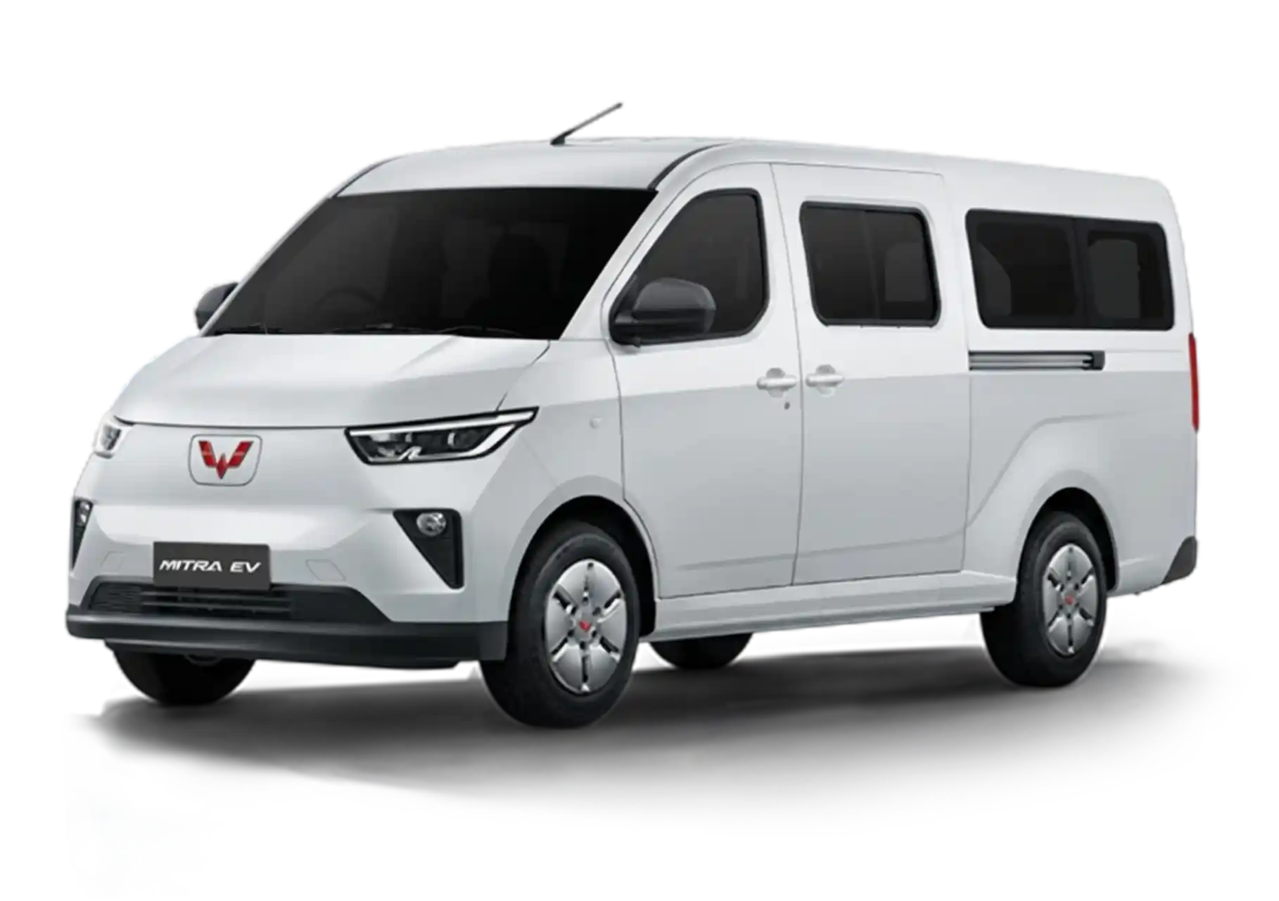 Wuling Mitra EV Minibus putih dengan kabin 8 penumpang