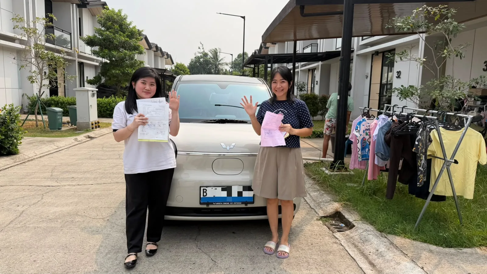Serah terima Wuling Aira ev lite 205km milktea