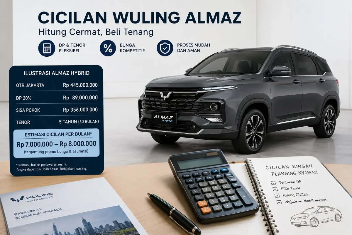 Wuling New Almaz RS, gambaran harga OTR dan cicilan di Jabodetabek