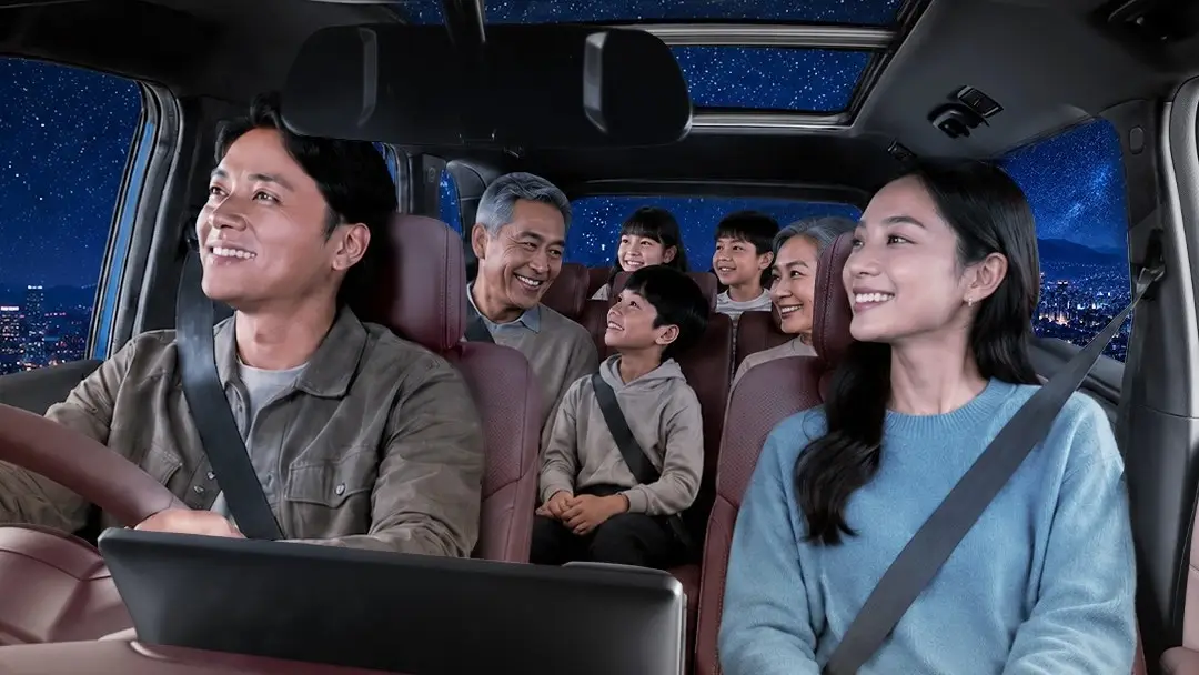 Kabin Wuling Eksion tujuh penumpang yang luas dan nyaman hingga baris ketiga