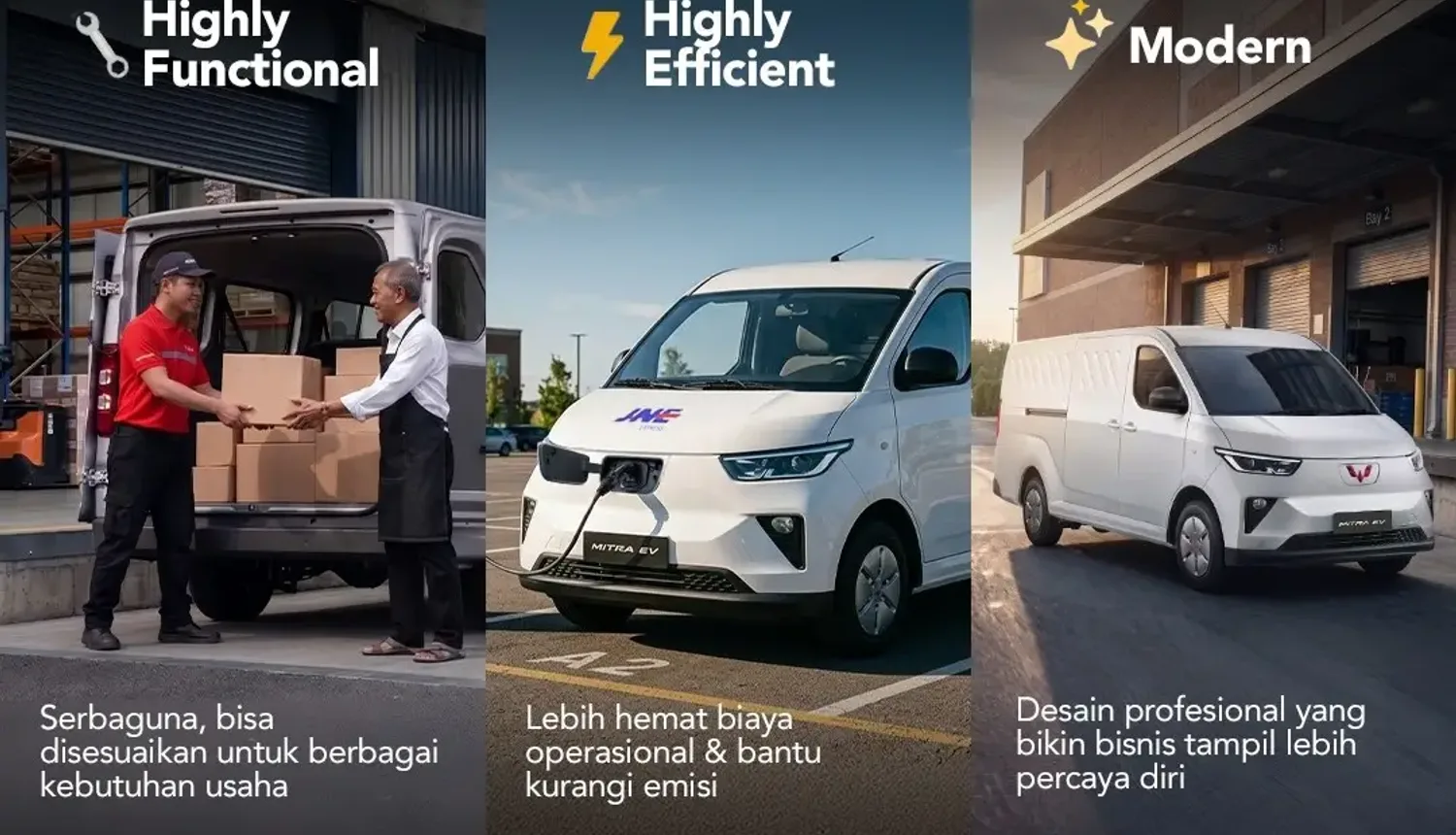 Ruang kargo luas Wuling Mitra EV dengan rincian spesifikasi